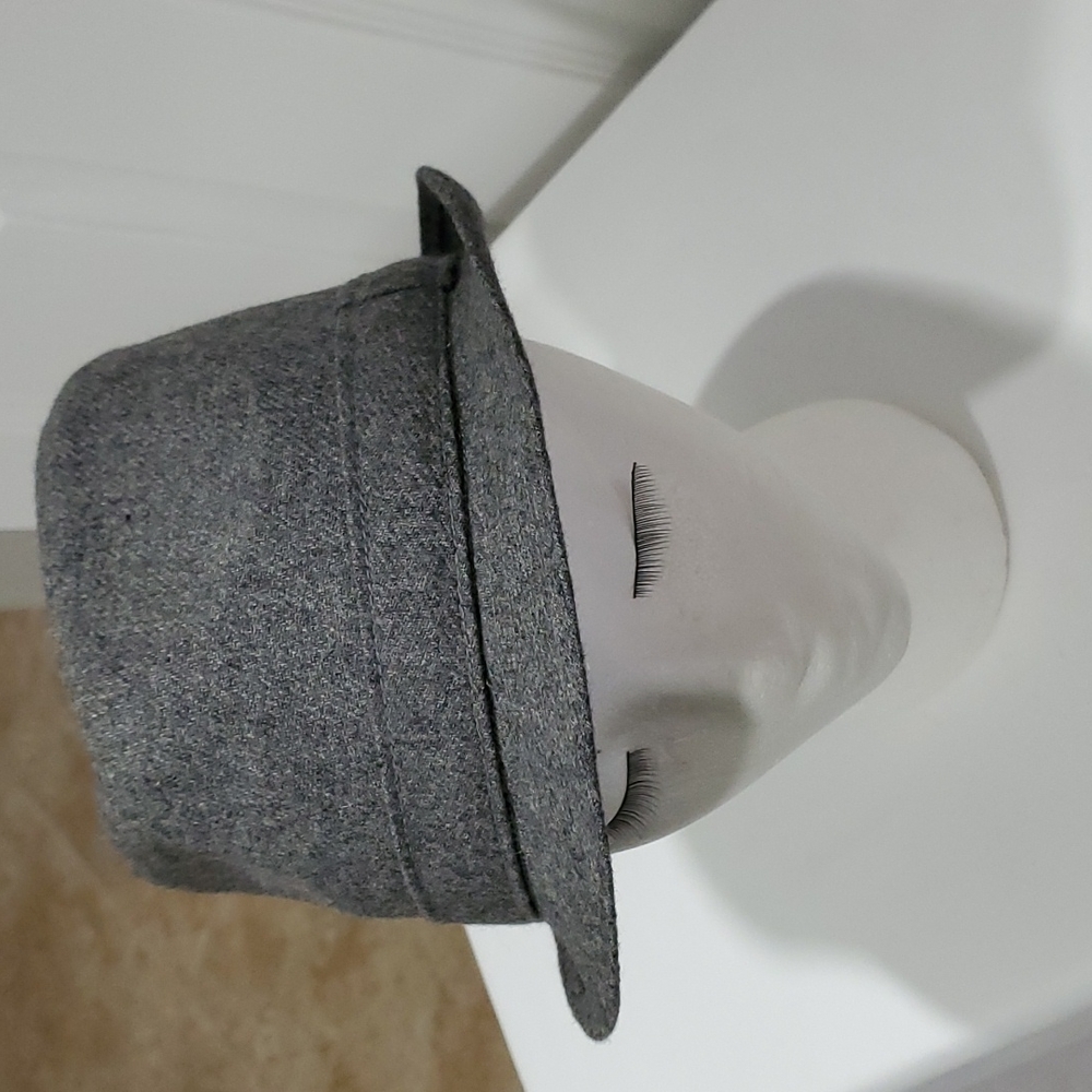 J. CREW Gray Wool Blend Fedora Hat X/XL EUC Fully Lined